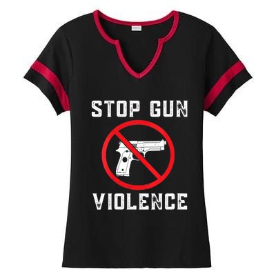 Womens Stop Gun Violence , End Gun Violence Ladies Halftime Notch Neck Tee