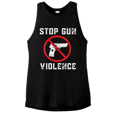 Womens Stop Gun Violence , End Gun Violence Ladies PosiCharge Tri-Blend Wicking Tank