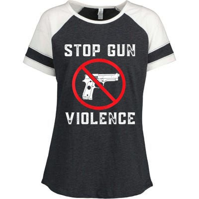 Womens Stop Gun Violence , End Gun Violence Enza Ladies Jersey Colorblock Tee