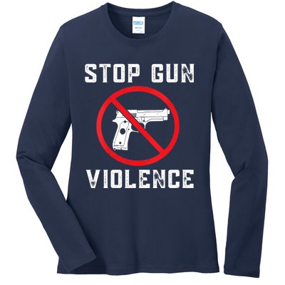 Womens Stop Gun Violence , End Gun Violence Ladies Long Sleeve Shirt