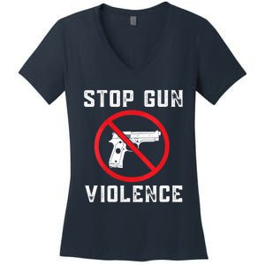 Womens Stop Gun Violence , End Gun Violence Women's V-Neck T-Shirt