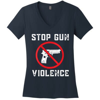 Womens Stop Gun Violence , End Gun Violence Women's V-Neck T-Shirt