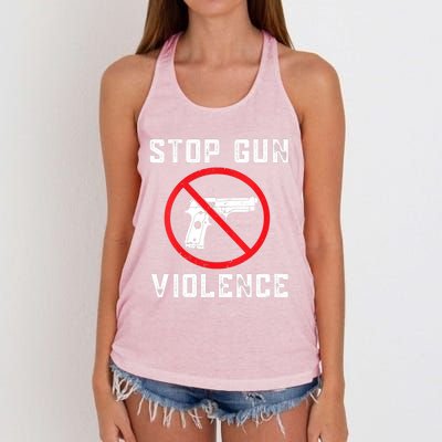 Womens Stop Gun Violence , End Gun Violence Women's Knotted Racerback Tank