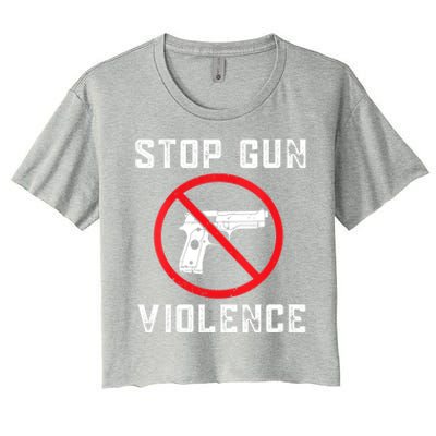 Womens Stop Gun Violence , End Gun Violence Women's Crop Top Tee