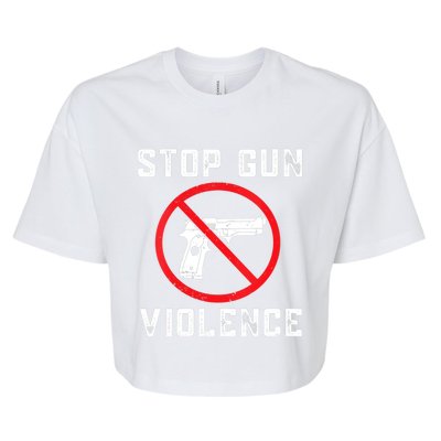 Womens Stop Gun Violence , End Gun Violence Bella+Canvas Jersey Crop Tee