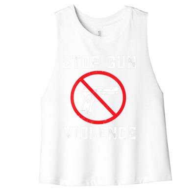 Womens Stop Gun Violence , End Gun Violence Women's Racerback Cropped Tank