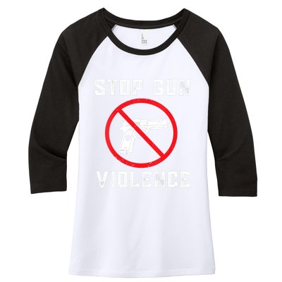 Womens Stop Gun Violence , End Gun Violence Women's Tri-Blend 3/4-Sleeve Raglan Shirt