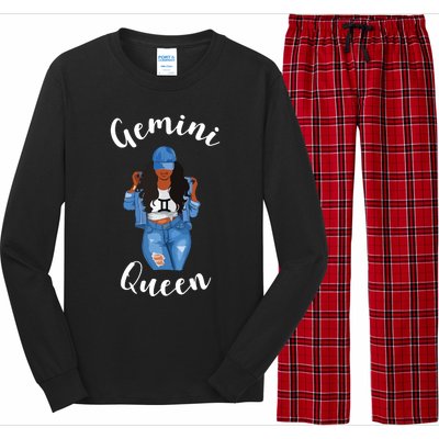 Womens Streetwise Gemini Queen Black Womens Zodiac Birthday May Long Sleeve Pajama Set