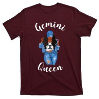 Womens Streetwise Gemini Queen Black Womens Zodiac Birthday May T-Shirt