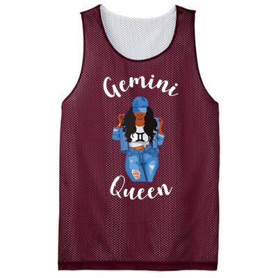 Womens Streetwise Gemini Queen Black Womens Zodiac Birthday May Mesh Reversible Basketball Jersey Tank