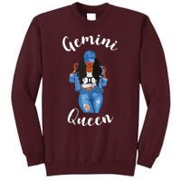 Womens Streetwise Gemini Queen Black Womens Zodiac Birthday May Tall Sweatshirt