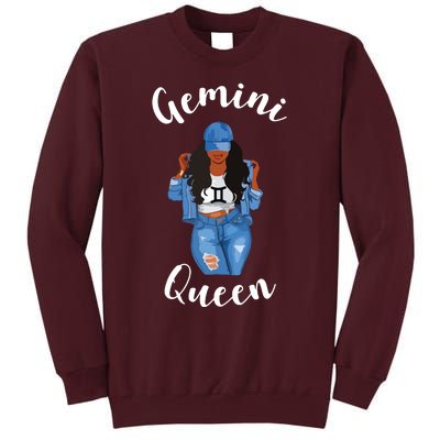 Womens Streetwise Gemini Queen Black Womens Zodiac Birthday May Tall Sweatshirt