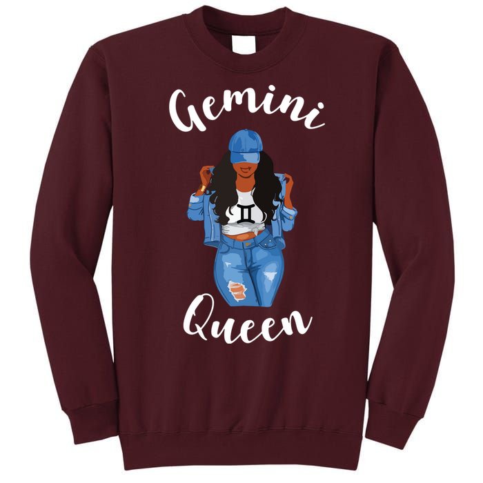 Womens Streetwise Gemini Queen Black Womens Zodiac Birthday May Tall Sweatshirt