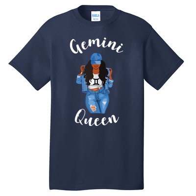 Womens Streetwise Gemini Queen Black Womens Zodiac Birthday May Tall T-Shirt