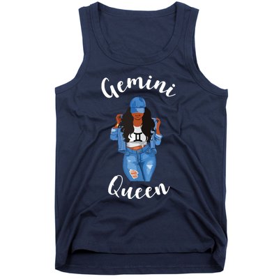 Womens Streetwise Gemini Queen Black Womens Zodiac Birthday May Tank Top