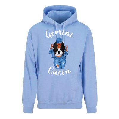 Womens Streetwise Gemini Queen Black Womens Zodiac Birthday May Unisex Surf Hoodie