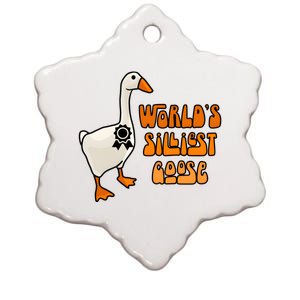 Worlds Silliest Goose Ceramic Star Ornament