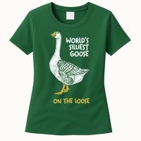 World's Silliest Goose On The Loose Womens T-Shirt