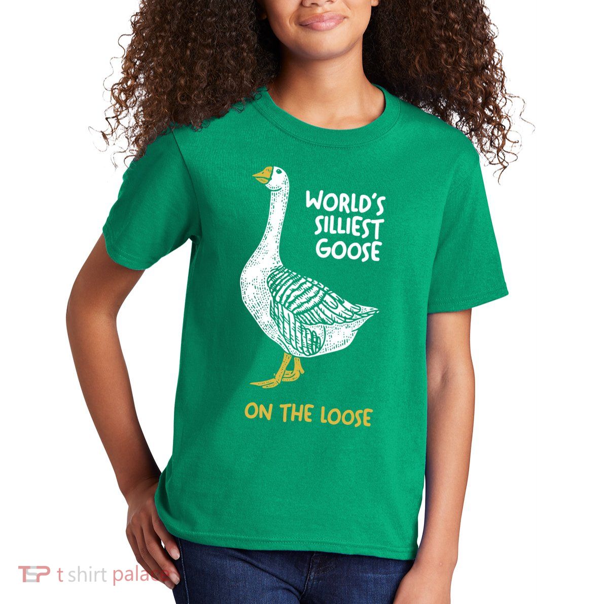 World's Silliest Goose On The Loose Kids T-Shirt