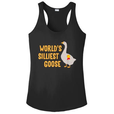 WorldS Silliest Goose Ladies PosiCharge Competitor Racerback Tank