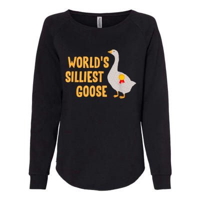 WorldS Silliest Goose Womens California Wash Sweatshirt