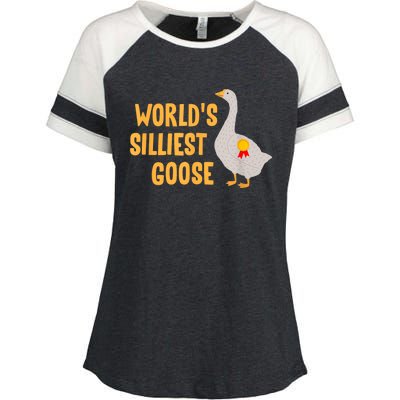 WorldS Silliest Goose Enza Ladies Jersey Colorblock Tee