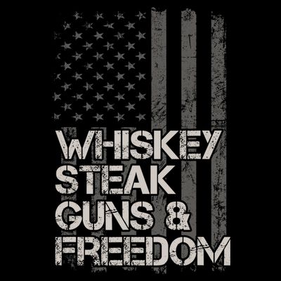 Whiskey Steak Guns & Freedom Patriotic Flag Gif T-Shirt