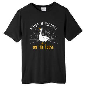 Worlds Silliest Goose On The Loose Funny Silly Tall Fusion ChromaSoft Performance T-Shirt