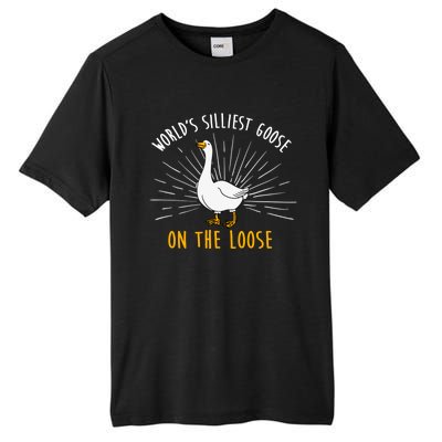 Worlds Silliest Goose On The Loose Funny Silly Tall Fusion ChromaSoft Performance T-Shirt