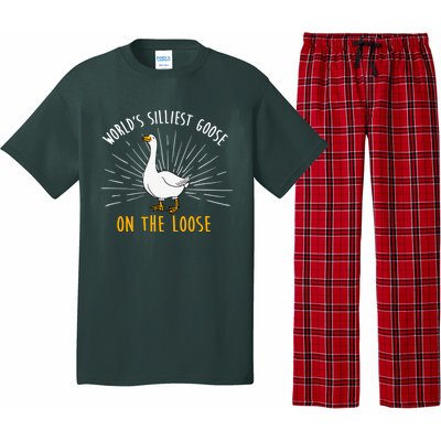 Worlds Silliest Goose On The Loose Funny Silly Pajama Set