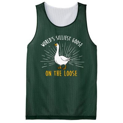 Worlds Silliest Goose On The Loose Funny Silly Mesh Reversible Basketball Jersey Tank