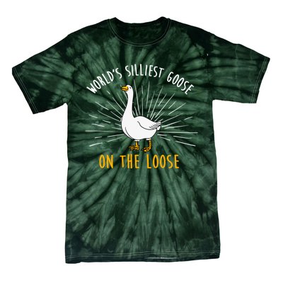 Worlds Silliest Goose On The Loose Funny Silly Tie-Dye T-Shirt