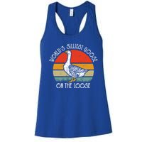 Worlds Silliest Goose On The Loose Funny Silly Women's Racerback Tank