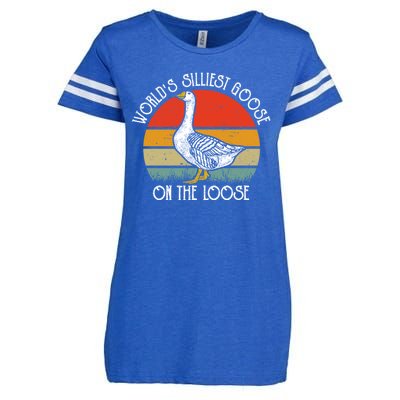 Worlds Silliest Goose On The Loose Funny Silly Enza Ladies Jersey Football T-Shirt