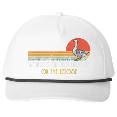 Worlds Silliest Goose On The Loose Funny Silly Snapback Five-Panel Rope Hat