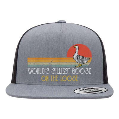 Worlds Silliest Goose On The Loose Funny Silly Flat Bill Trucker Hat