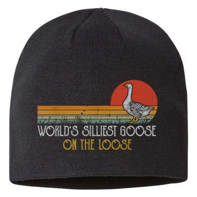 Worlds Silliest Goose On The Loose Funny Silly Sustainable Beanie