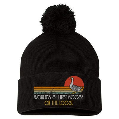 Worlds Silliest Goose On The Loose Funny Silly Pom Pom 12in Knit Beanie