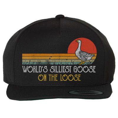 Worlds Silliest Goose On The Loose Funny Silly Wool Snapback Cap