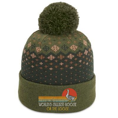 Worlds Silliest Goose On The Loose Funny Silly The Baniff Cuffed Pom Beanie