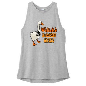 WorldS Silliest Goose Ladies PosiCharge Tri-Blend Wicking Tank