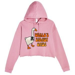 WorldS Silliest Goose Crop Fleece Hoodie