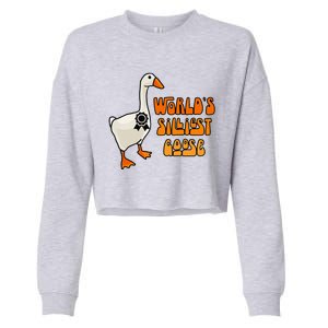 WorldS Silliest Goose Cropped Pullover Crew