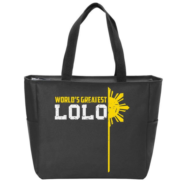 World S Greatest Lolo Filipino Grandpa Zip Tote Bag