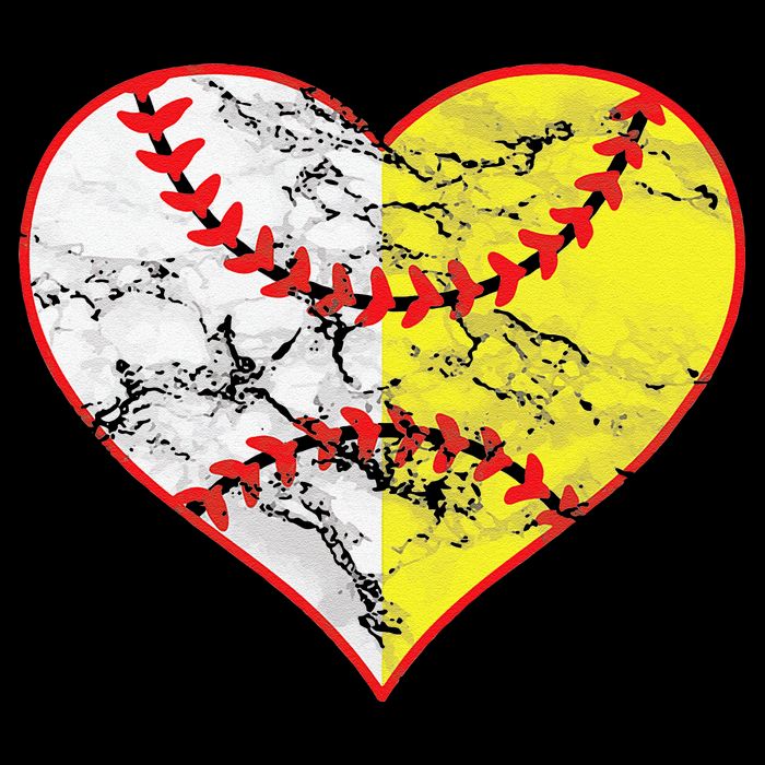 Womens Softball Heart Mom Women Baseball Ideas T-Shirt
