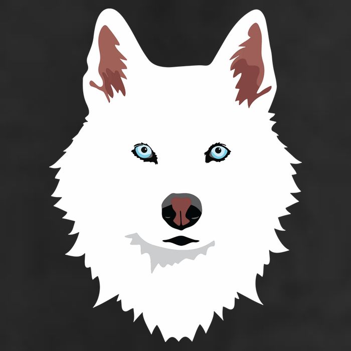 White Siberian Husky Canine White Snow Dog 7 Panel Mesh Trucker Snapback Hat