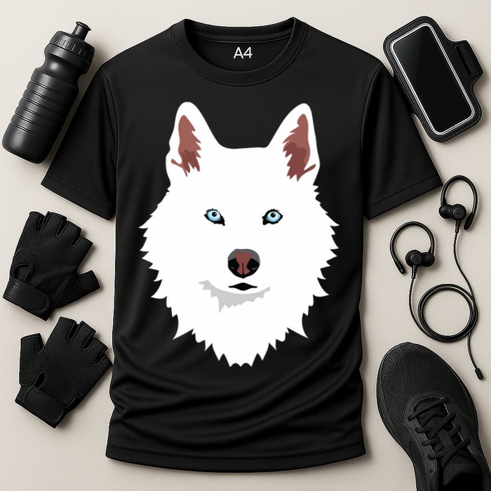 White Siberian Husky Canine White Snow Dog Cooling Performance Crew T-Shirt