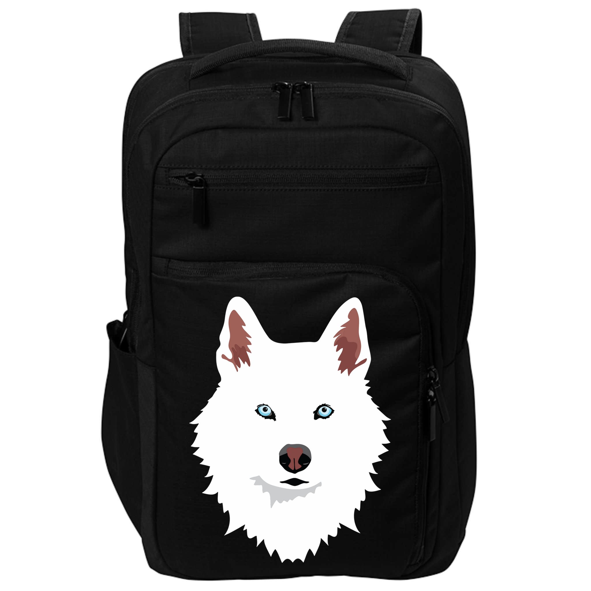 White Siberian Husky Canine White Snow Dog Impact Tech Backpack