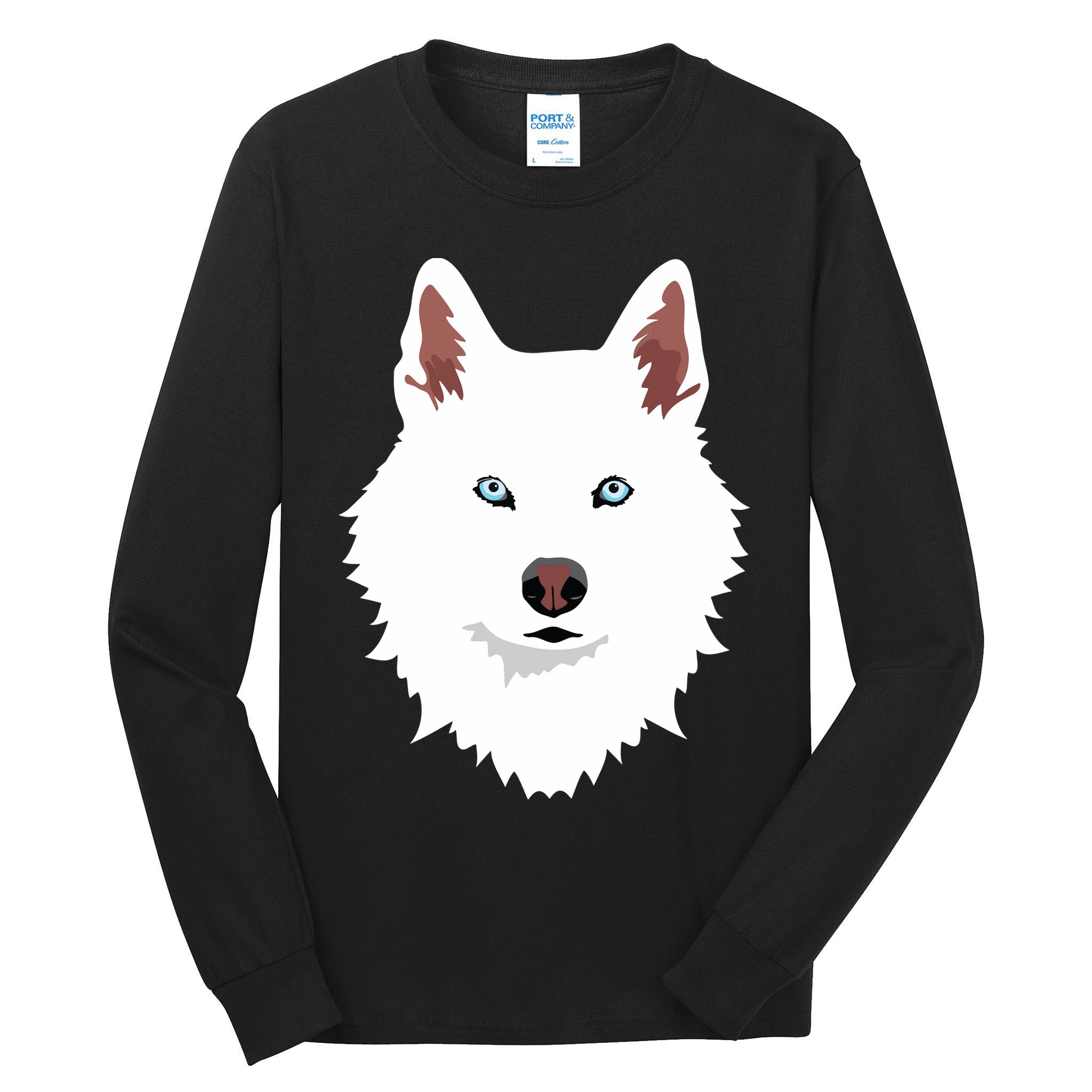 White Siberian Husky Canine White Snow Dog Tall Long Sleeve T-Shirt