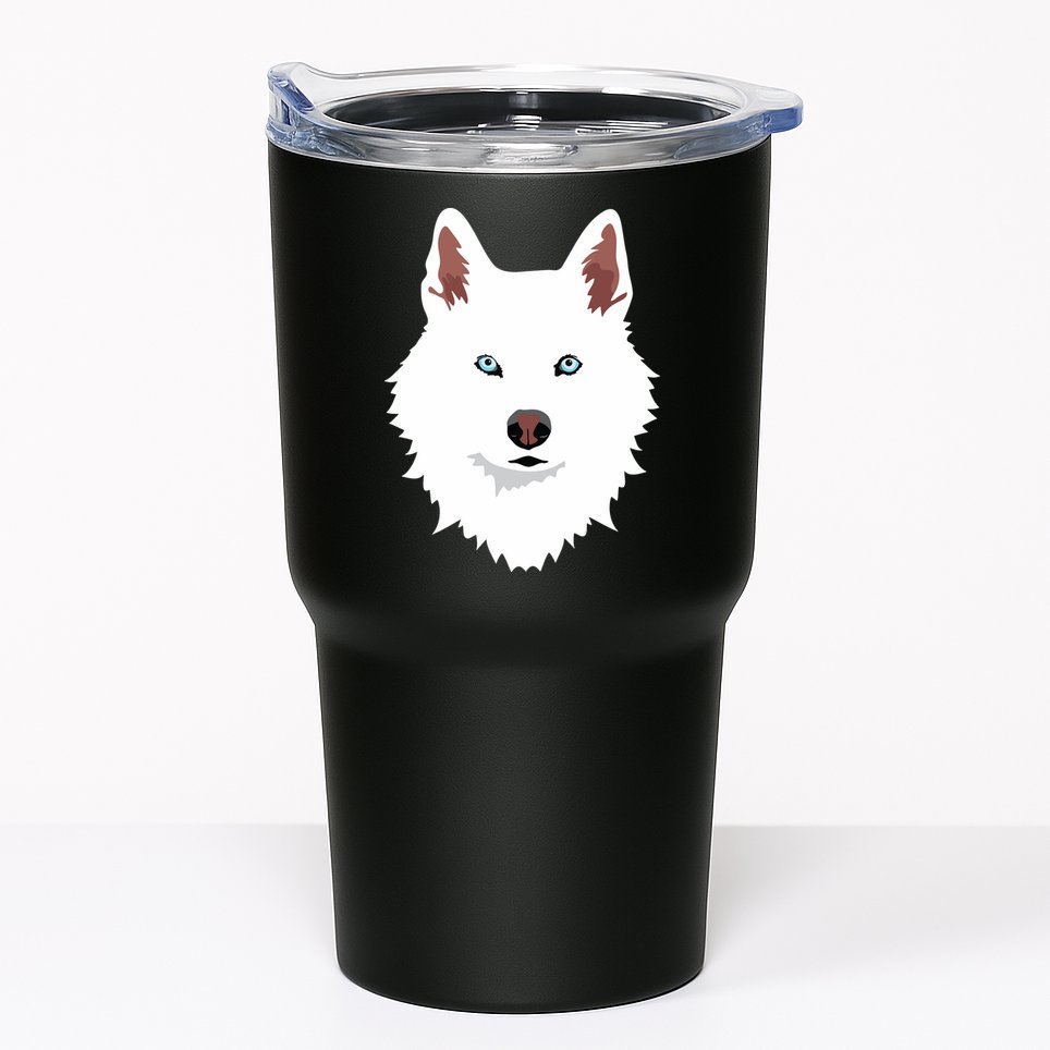 White Siberian Husky Canine White Snow Dog Tumbler
